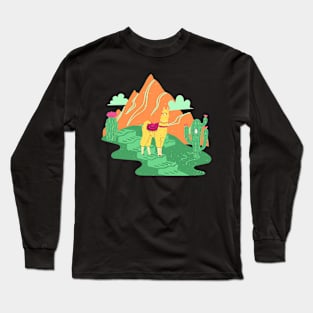 Llama in the mountains Long Sleeve T-Shirt